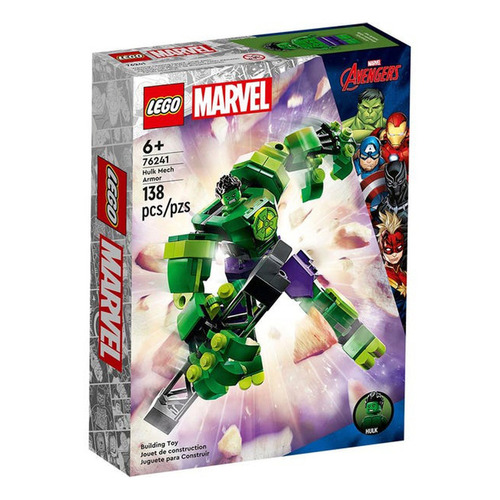 Lego Set De Construccion Super Heroes Armadura Robótica De Hulk 76241 138 Piezas En Caja