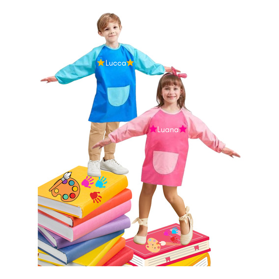 Mandil De Pintura Arte Niños + 100% Impermeable Todas Tallas