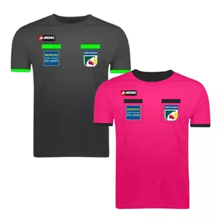 Kit 2 Camisas Arbitro Futebol Árbitragem Dryfit Rosa E Preta