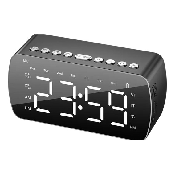 Reloj Despertador Digital Pantalla Led Bluetooth Parlante