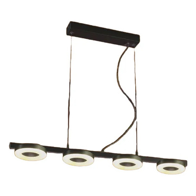 Colgante Barral 4 Luces Led Longboat Negro 36w Regulabe Negro