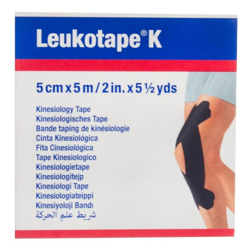 Leukotape K 5cm X 5m Neuromuscular Elasticado Color Negro