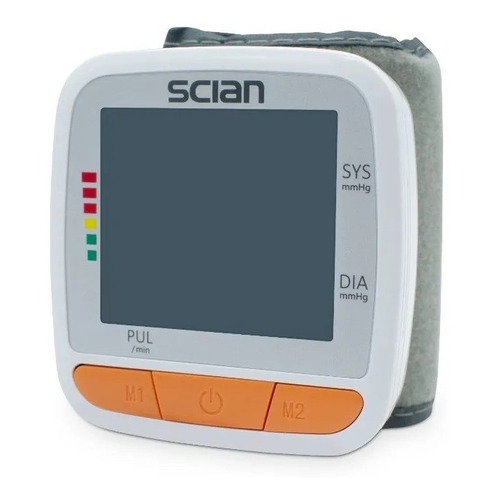 Baumanómetro Digital Scian Para Muñeca Memoria 2x90 Color Blanco con Naranja
