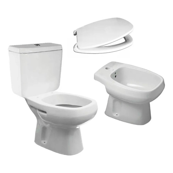 Inodoro, Bidet, Deposito 3/6lts, Tapa Original Con Cierre Suave, Kit Inst, Sanitarios Roca Monaco + Envio  Caba Gratis