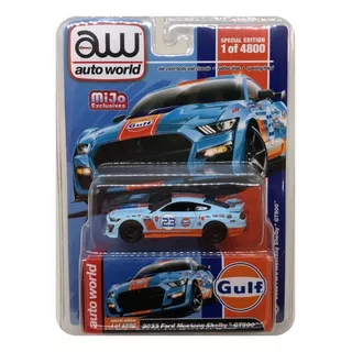 Auto World 2022 Ford Mustang Shelby Gt500 Gulf 1:64 Mijo Ex. Color Celeste