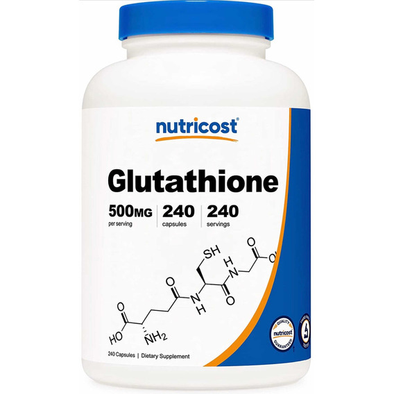 Glutathione 500mg (240 Cápsulas) Nutricost Hecho En E.u. Sabor Sin Sabor