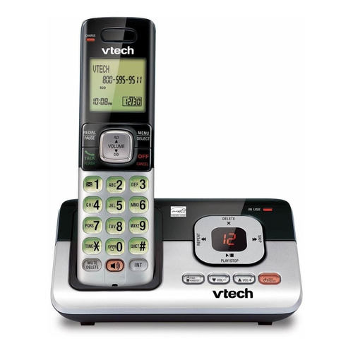 Teléfono VTech CS6829 inalámbrico - color negro/plateado