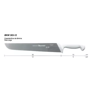 Faca Churrasco Profissional Açougue Starrett 12 Pol. 30cm Cor Branco