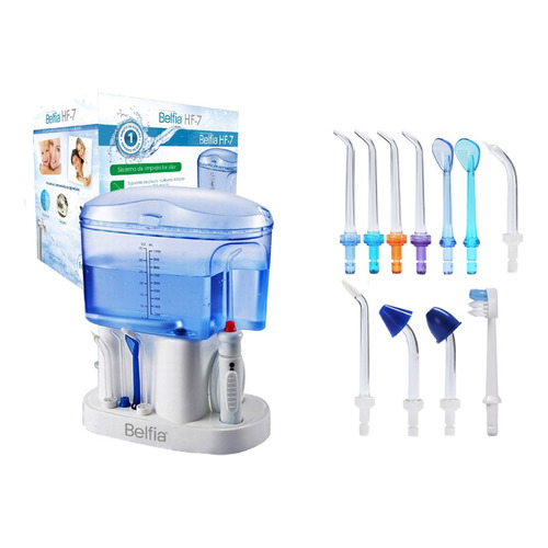 Irrigador Higiene Bucal Dental Nasal Oral Water Belfia Hf7+ 11 Pico 1000ml Blanco 220v