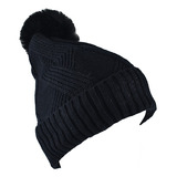 Gorro De Lana Pompon Trenzado Unisex Con Corderito 21106