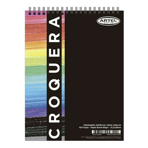 Croquera Papel Bond 80grs 100 Hojas Blancas 21x28 Cm Artel