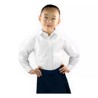 Blusa De Vestir Infantil Juvenil Escolar Blanca 6 A 16
