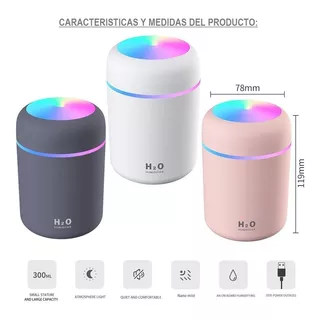 Humidificador Atomizador Difusor De Aroma Con 7 Luces Led