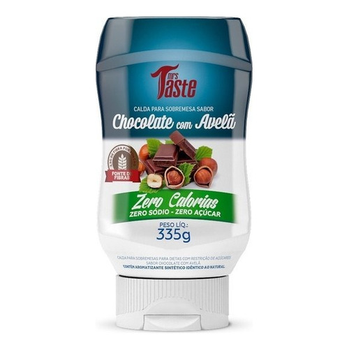 Salsa de chocolate con avellana Mrs. Taste Zero Calorías sin TACC en frasco 335 g