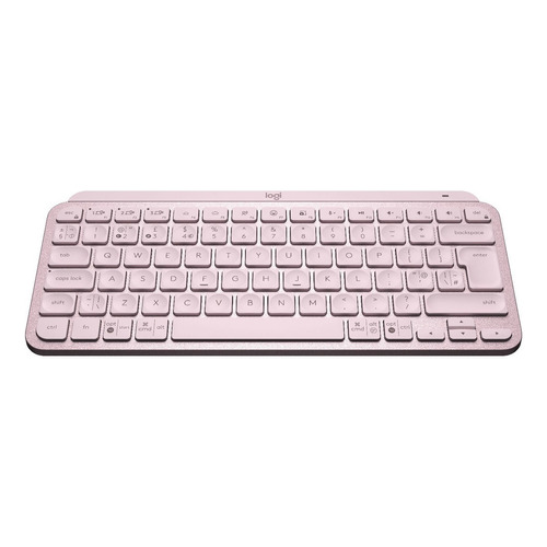 Teclado bluetooth Logitech Master Series MX Keys Mini QWERTY inglés UK color rosa con luz blanca