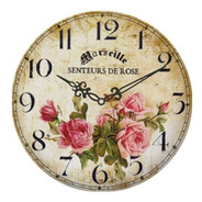 Reloj De Pared Vintage - Senteurs De Rose 30cm - R48