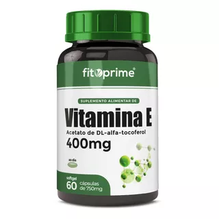 Vitamina E 400 Mg 400 Ui Por Cápsula Con 60 Cápsulas De Sabor Neutro Fitoprime