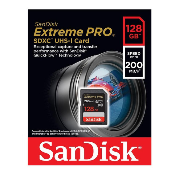 Memoria Sd Sandisk Extreme Pro 128gb Cl10 U3 Sdxc/200mb/s 4k