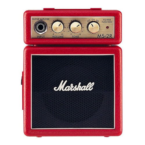 Mini Amplificador De Guitarra Marshall Ms2r 9v 1w Vintage Cu Color Rojo