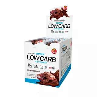 Low Carb Protein Bar Gentech Barra Proteica Sin Tacc Caja Sabor Brownie Crunch