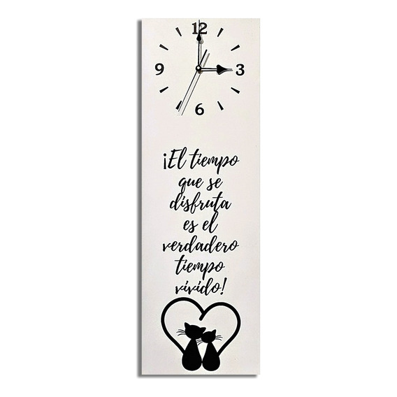 Reloj De Pared Decorativo Amor De Gatos Negros