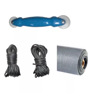 Kit Vinil, Garrucha Y Tela Mosquitero 3mx1.2m Gris/negro 