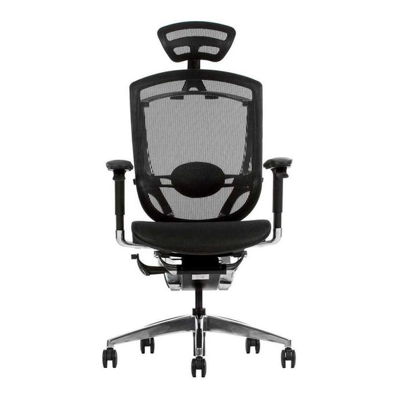 Silla de escritorio Office Full Action ejecutiva ergonómica  negra con tapizado de mesh