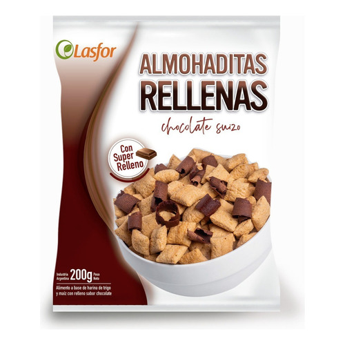 Almohaditas Rellenas De Chocolate Suizo Lasfor 200 Gr