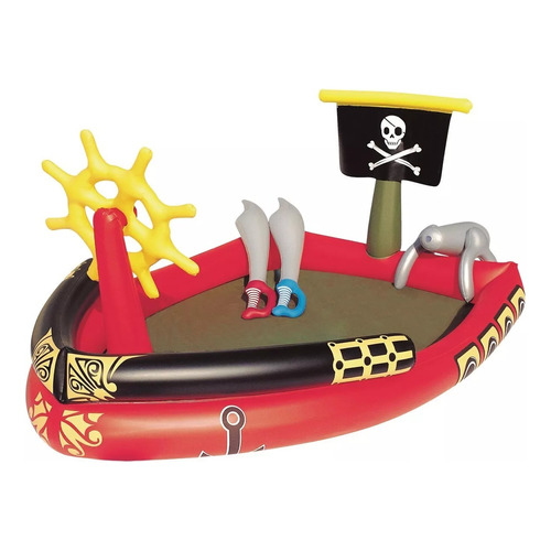 Pileta Inflable De Piratas Bestway 53041 Centro De Juegos Color Rojo