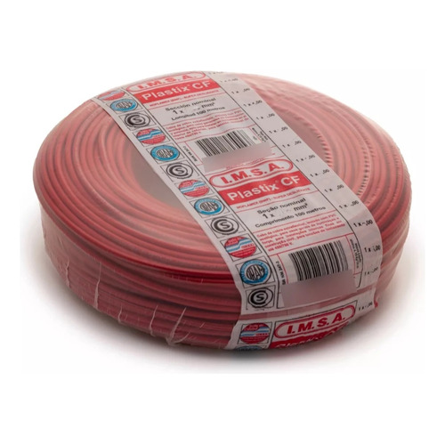 Cable Unipolar 2.5mm Rojo Imsa Plastix Cf Rollo X100m