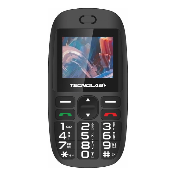 Teléfono Senior Tecnolab 4g Bt 1.7  Adulto Mayor Negro Tl486