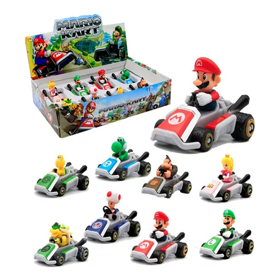 Super Mario Bros, Bowser, Luigi, Carro De 8 Cm Tracción Kart