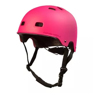 Casco Protector Max-you Monopatin Skate Bici Vh62 - Rex Color Rosa Talle L