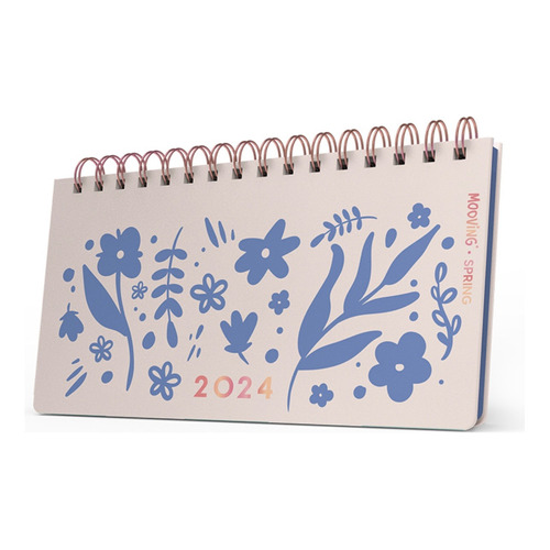 Agenda Mooving Spring Pocket Semanal Espiralada 17 X 9,2 Cm Año 24 Color de la portada Flores azules