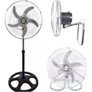 Ventilador 3 En 1 Microsonic Vm1905 Turbo Negro Con 5 Aspas Color  Plateado De  Metal, 45 cm De Diámetro 220 v