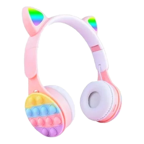 Auricular Bluetooth Rodondo Pop It Con Luz