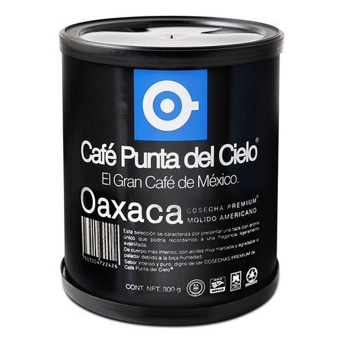 Café molido Punta del Cielo Cosecha Premium Oaxaca Americano en lata sin TACC  300 g