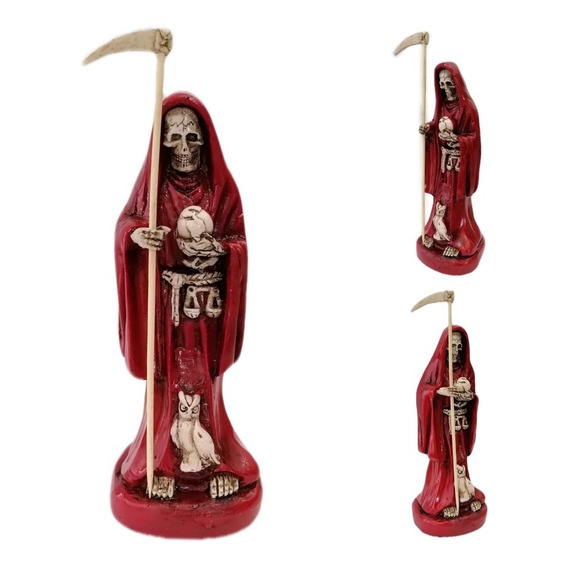 Escultura En Resina De La Santa Muerte Preparada 20cm 