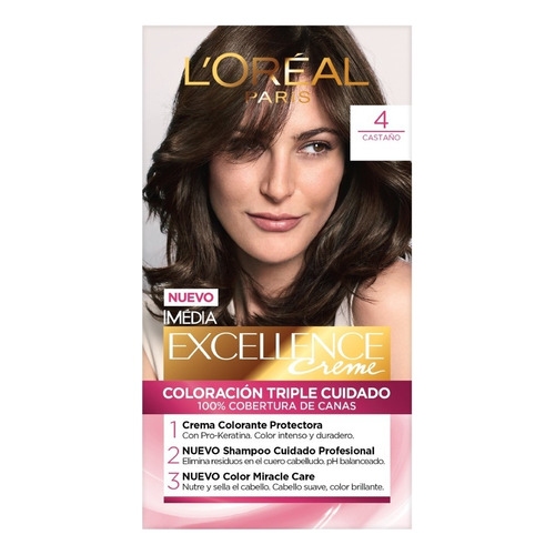 Tinte Para Cabello Excellence L'oréal Paris Castaño Tono 4