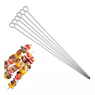 Set De 12 Piezas Brochetas En Acero Inoxidable 42cm Asado