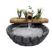 Fonte/agua/cascata/bambu Mini Base Resina Imitando Pedra.