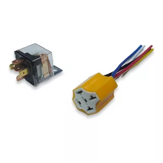 Rele Relay Transparente 5 Patas 90 Amp 12 V Led + Conector