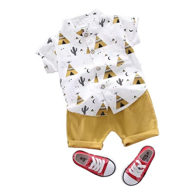 Conjunto De 2 Piezas, Short Y Camisa De Botones Para Bebés