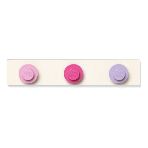 Perchero De Pared Infantil Lego Wall Hanger Rack 3 Ganchos Color Pink