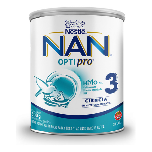 Nan 3 Optipro Hmo X800g Sabor Vainilla