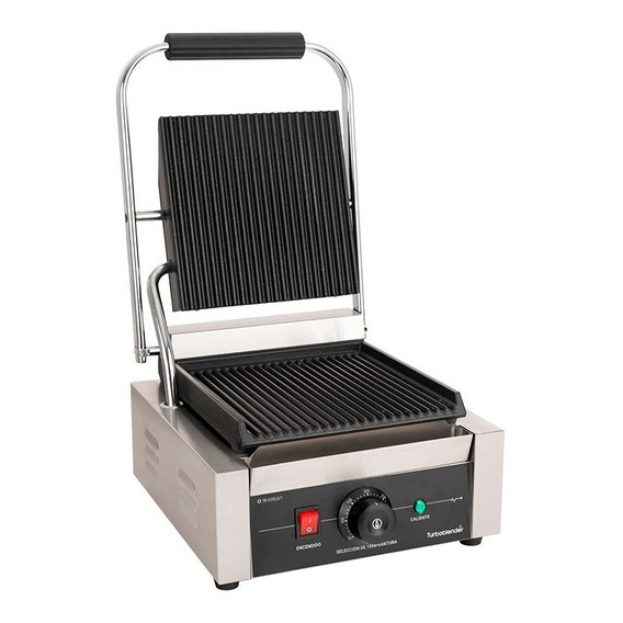 Plancha Doble Contacto Grill Panini Turboblender Tb-grillv1 Color Gris