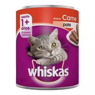 Alimento Whiskas 1+ Whiskas Gatos  Para Gato Adulto Todos Los Tamaños Sabor Paté De Carne Molida De Res En Lata De 350 g