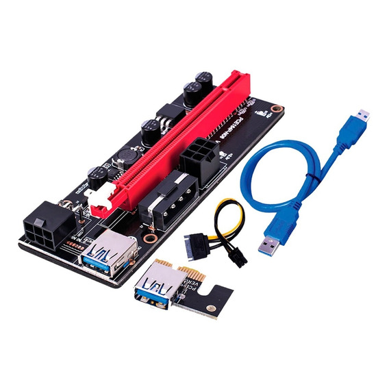 Riser Pcie 1x A 16x Nisuta Mineria Btc 009s Kit 6 Pin Usb