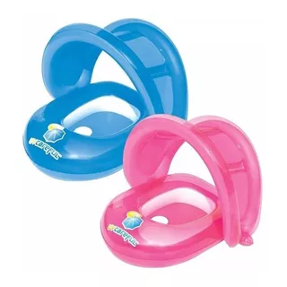 Bote Bebe Filtro Uv Silla Salvavida Techo Inflable Pileta Color Azul