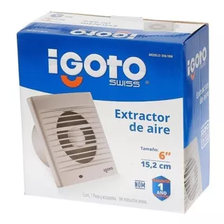 Extractor De Aire Empotrable Igoto Para Baño Cocina 21x21cm